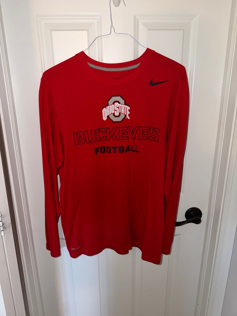 Nike Red Ohio State Buckeyes Football Long Sleeve Tee
